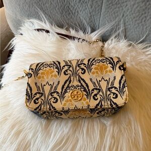 RARE - Tory Burch Elegant Gold and Blue Patterned Women's Bag